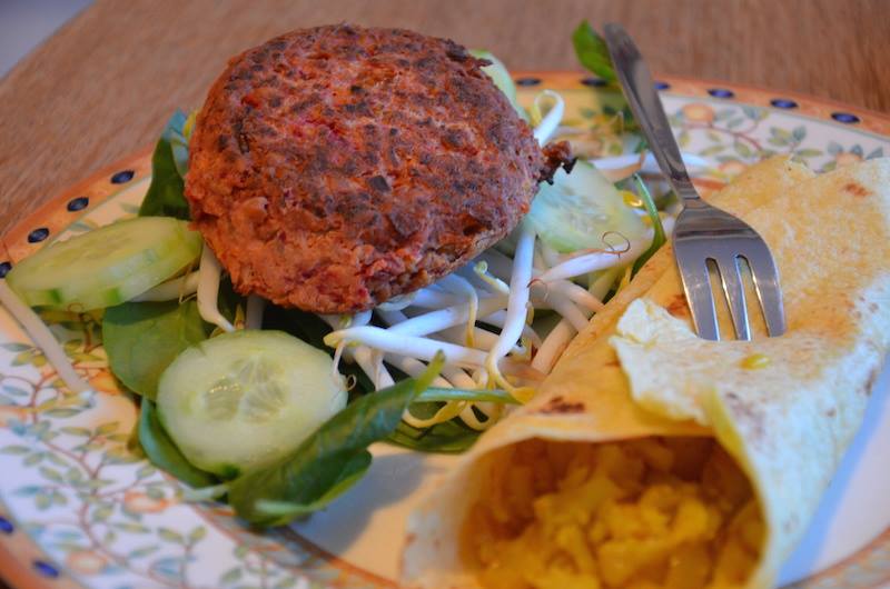 Een burger van kikkererwten